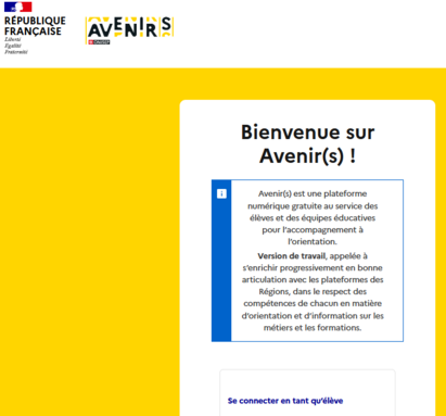 Accessible depuis l'ENT, onglet orientation.